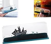 Vista 1 de Botella de deriva fluida de crucero, barco insumergible en una caja, decoración de ondas líquidas modelo Titanic, que ya no se hunde juguete