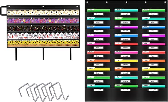 AKAYOK Foldable Bulletin Board Border Organizer & Hanging File Folders for Legal/Letter Size