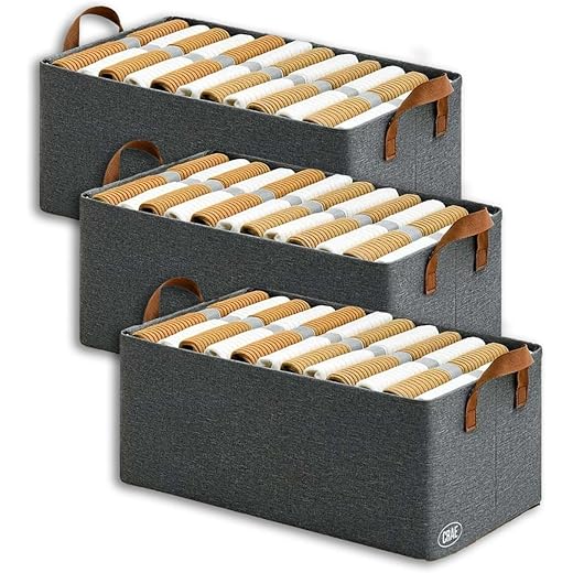 Foldable Clothes Storage Baskets 26L (Pack of 3)