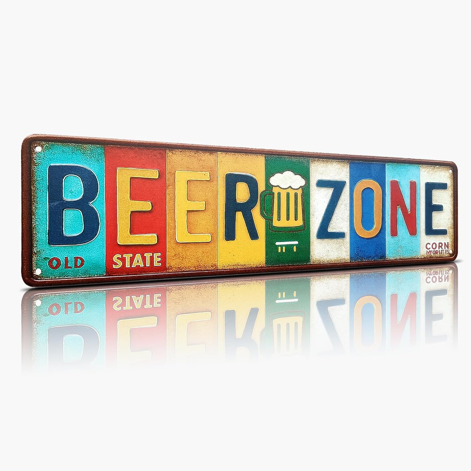 Beer Zone All-Aluminum Metal Sign – Vintage Wall Decor for Home Bar, Man Cave, Patio, Pub, Basement, Game Room Decorations – 16 x 4 Inch