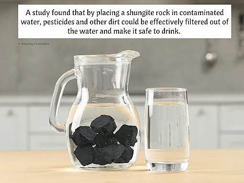Miniatura 7 de Amazing Gemstone Piedras de shungita crudas, piedras de shungita reales para purificación de agua, 1.181-2.756 in Piedra Shungite Original (12 lb)