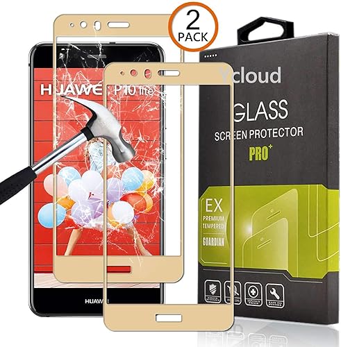 Ycloud Pellicola Protettiva per Huawei P10 Lite   2-Pack  Copertura Totale Vetro Temperato Protezione Schermo per Huawei P10 Lite  Oro 