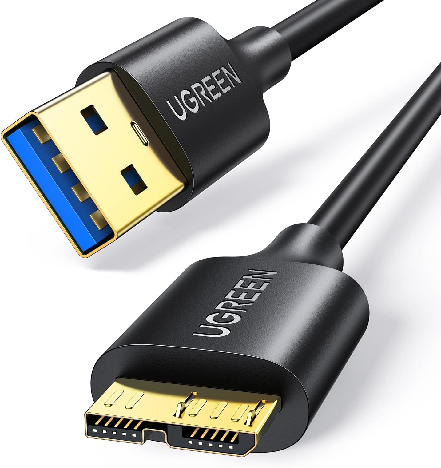 UGREEN Hard Drive Cable, USB 3.0 Type A to Micro USB B Cable, External Hard Drive Lead Compatible with Western, Seagate Expansion, Toshiba Canvio, Galaxy S5 Note 3, Camera(1M)