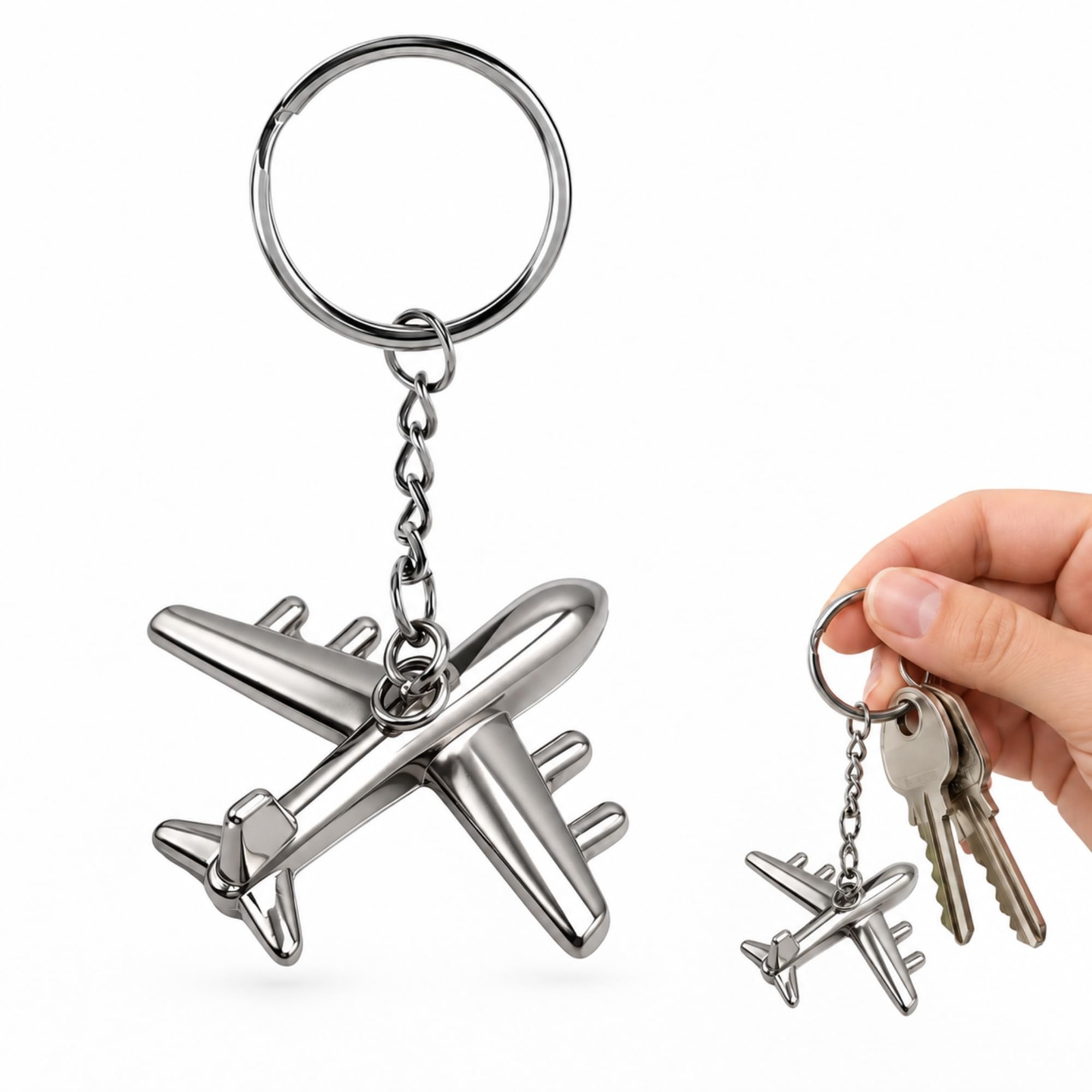 Llavero metálico en forma de Avion, Key Chain plane, 1 Unidad - imagen 1