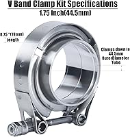 Vista 2 de Acoplamiento de abrazadera de banda en V de 1.75 pulgadas con brida macho hembra acero inoxidable (1 unids)