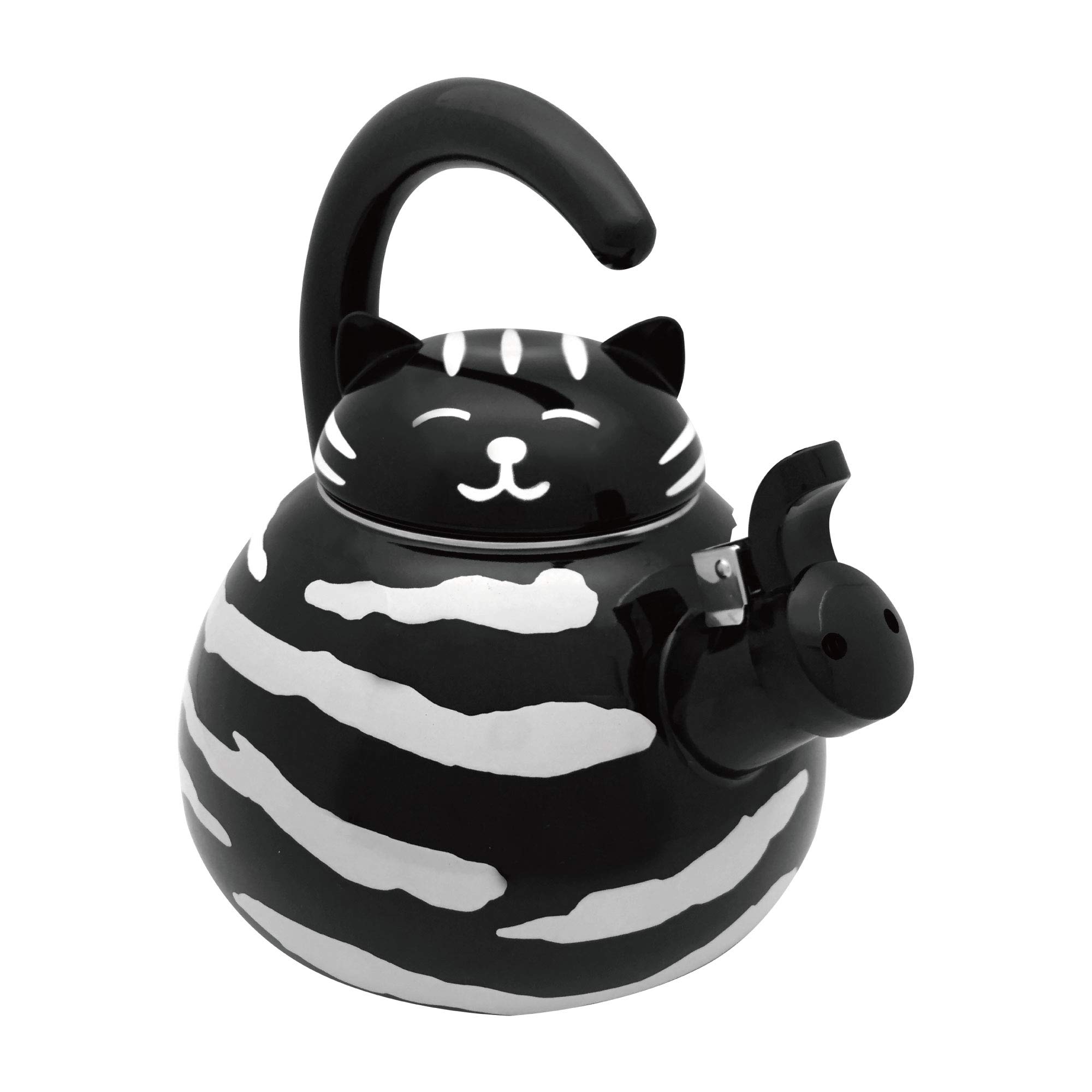 UPware 2.1 Quart Enamel-on-Steel Whistling Tea Kettle (Black Cat)