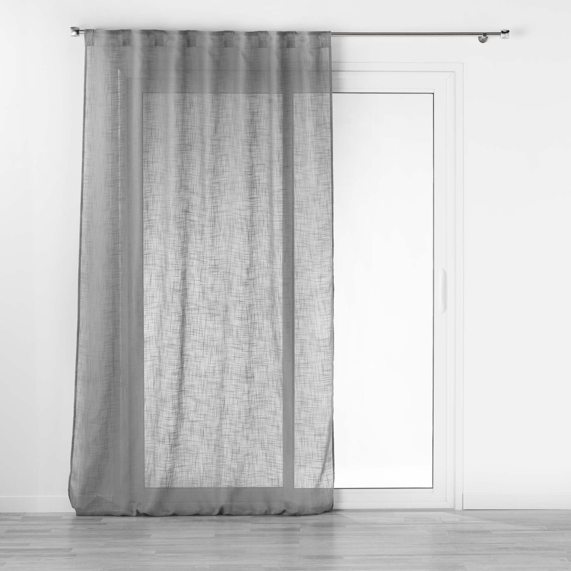 Douceur d'Intérieur Haltona Grey Linen Effect Hidden Tab Top Curtains 55" x 94", W 55.1" x L 94.5" (1 Panels)