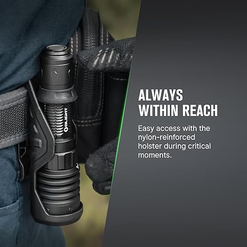 Miniatura 7 de OLIGHT Warrior X 4 Linterna táctica recargable de 2,600 lúmenes de alto nivel con lanzador de largo alcance de 2,066.9 ft, potente luz de
