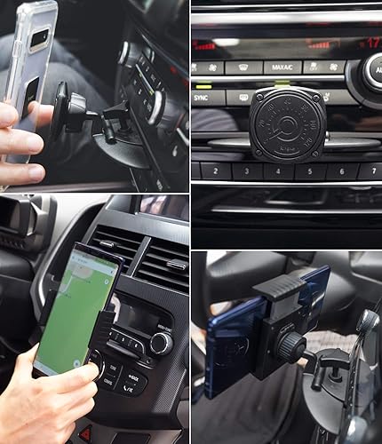 Miniatura 8 de Ringke 2 en 1 Ranura CD Soporte De Teléfono Del Coche Soporte De Teléfono Un Toque Premium Ajustable Agarre De Teléfono Fuerte Imán Clip De Cuna