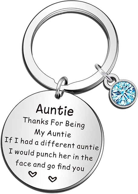 QMVMV Auntie Keyring Gifts Thank You for Being My Aunt Keychain Mothers Day Gifts for Auntie Christmas Birthday Auntie Gifts from Niece Nephew