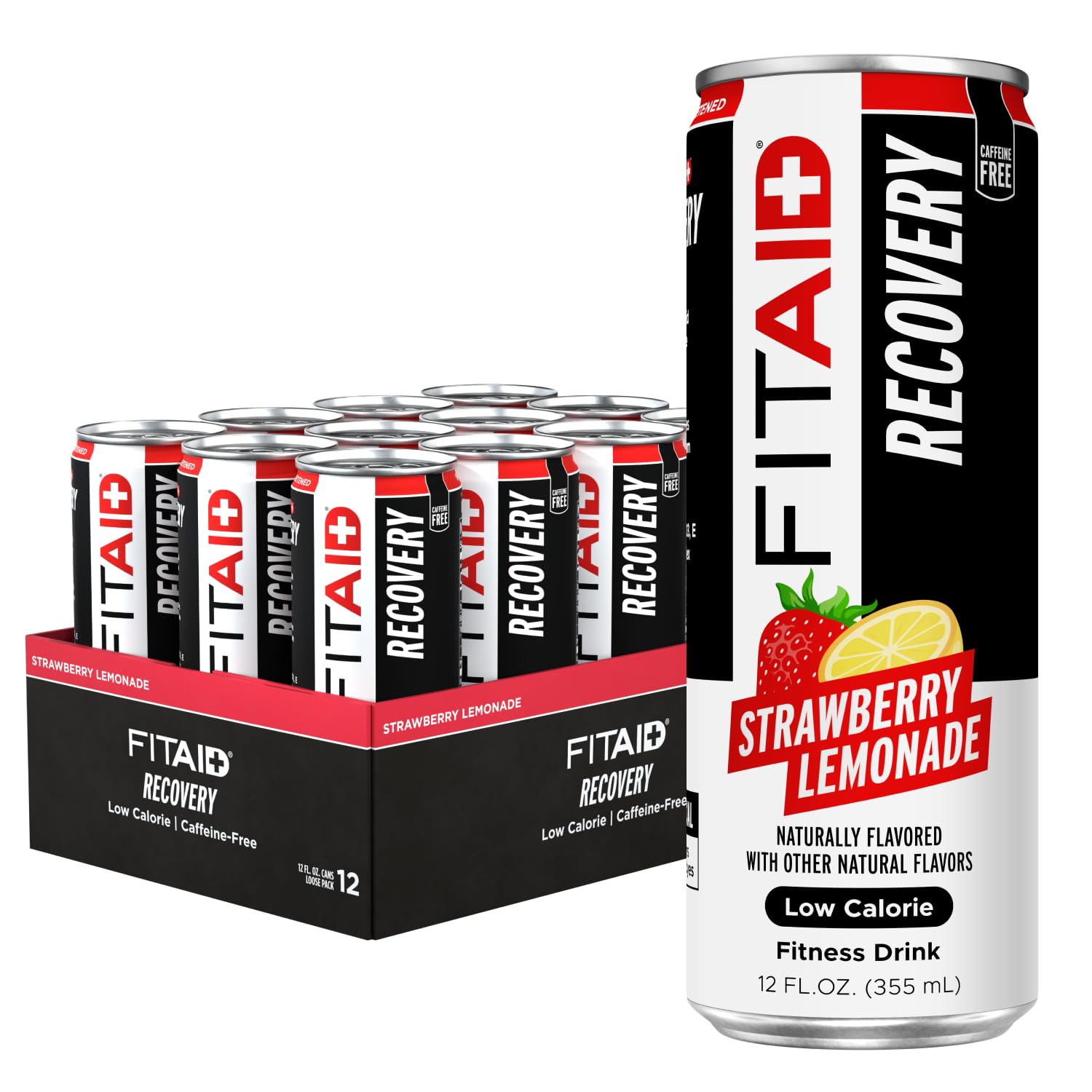 FITAID Post Workout Recovery, Strawberry Lemonade, 12 fl oz (12-Pack) Strawberry Lemonade Pack of 12