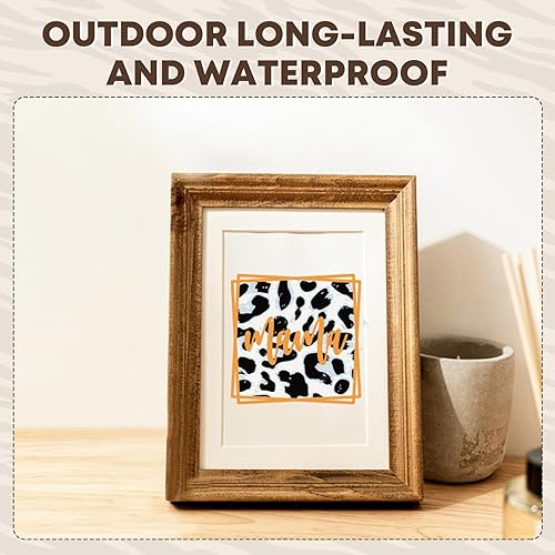 Miniatura 83 de Tintnut Vinilo permanente – 10 hojas de 12 x 10 pulgadas, hojas de vinilo adhesivo permanente de leopardo arcoíris, vinilo adhesivo permanente