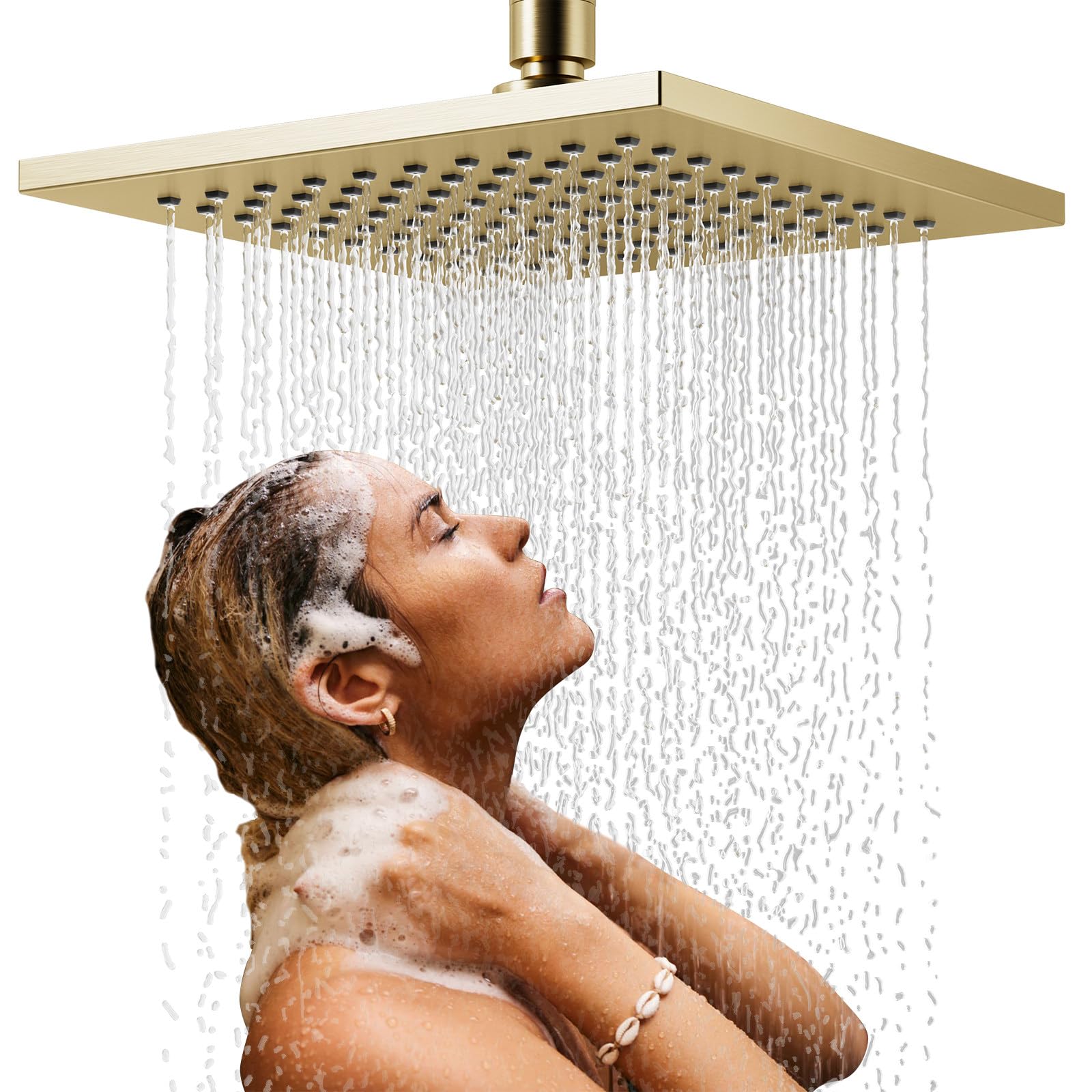 Rociador Ducha Efecto Lluvia con Filtro Antical Alcachofa de Ducha Grande de Acero Inoxidable, 360° Giro, Conexión G1/2 - Diseño Moderno para Baño, Piscinas