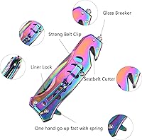 Vista 2 de ALBATROSS EDC Cool Sharp Cuchillo de Bolsillo Plegable Táctico, Cuchillos de Apertura Asistida por Resorte SpeedSafe con Seguro de Liner, Clip
