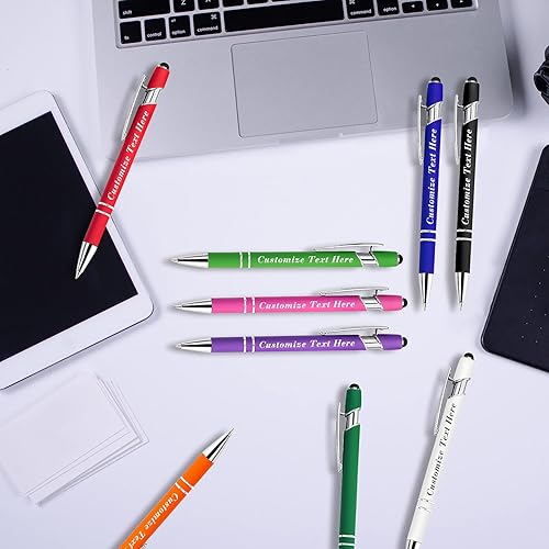Miniatura 6 de Bolígrafos personalizados a granel con punta de lápiz capacitivo, bolígrafos personalizados con logotipo de mensaje con nombre, bolígrafos de regalo