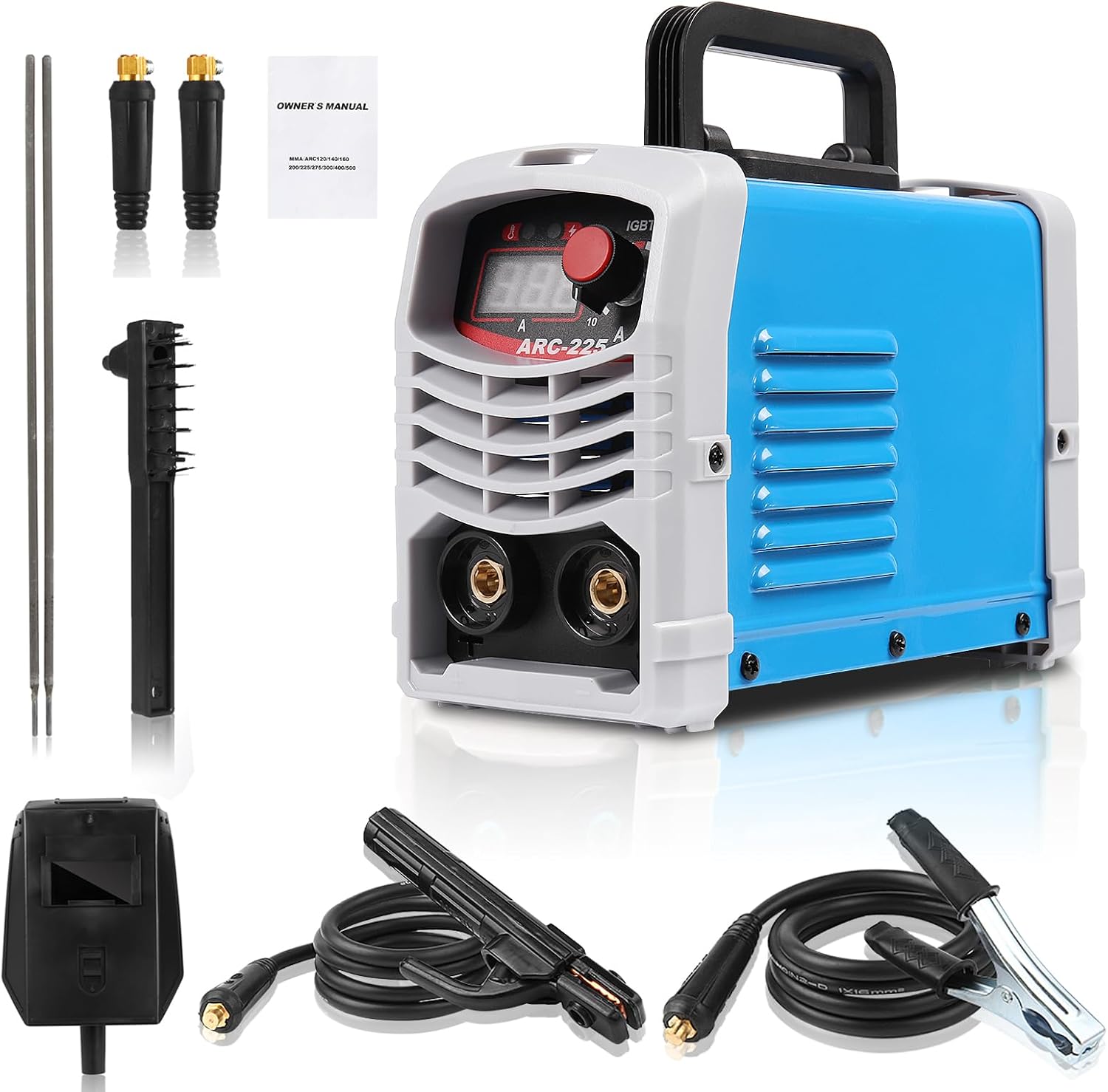 Mini Welder Machine 110V,Stick Welder,ARC Welder Machine,Portable Welding Machine with IGBT Inverter Technology,Hot Start,Digital Display Work Welding Electrode Holder Household Use Blue