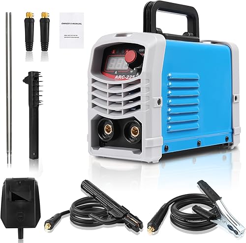 Máquina de soldadura 110V Mini ARC225 Soldador de palo eléctrico Máquina de soldadura ARC IGBT Pantalla digital Trabajo Soporte de electrodo de
