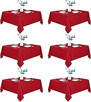 Vista 58 de Fitable - Paquete de 8 manteles rectangulares: telas de mesa lavables, resistentes a las manchas y sin arrugas, cubiertas de mesa reutilizables