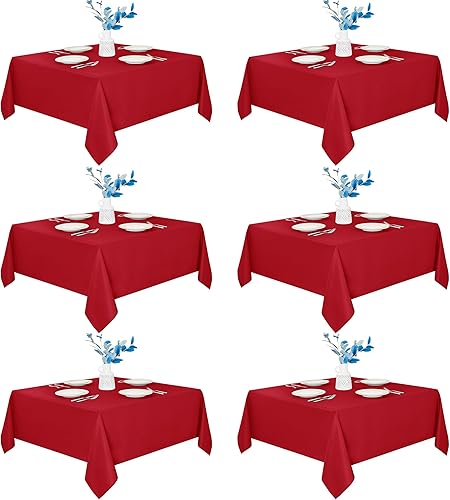 Miniatura 59 de Fitable - Paquete de 6 manteles redondos, resistentes a las manchas y lavables, manteles de tela de poliéster para bodas, fiestas, banquetes