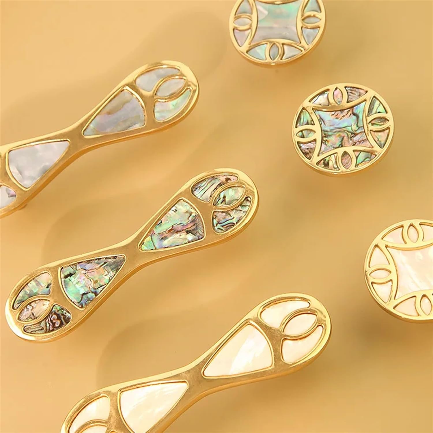 Luxury French Retro Shell Knob Wardrobe Cabinet Brass Handle Drawer Shoe Cabinet Pulls Furniture Handle 1Pcs (Color : White)