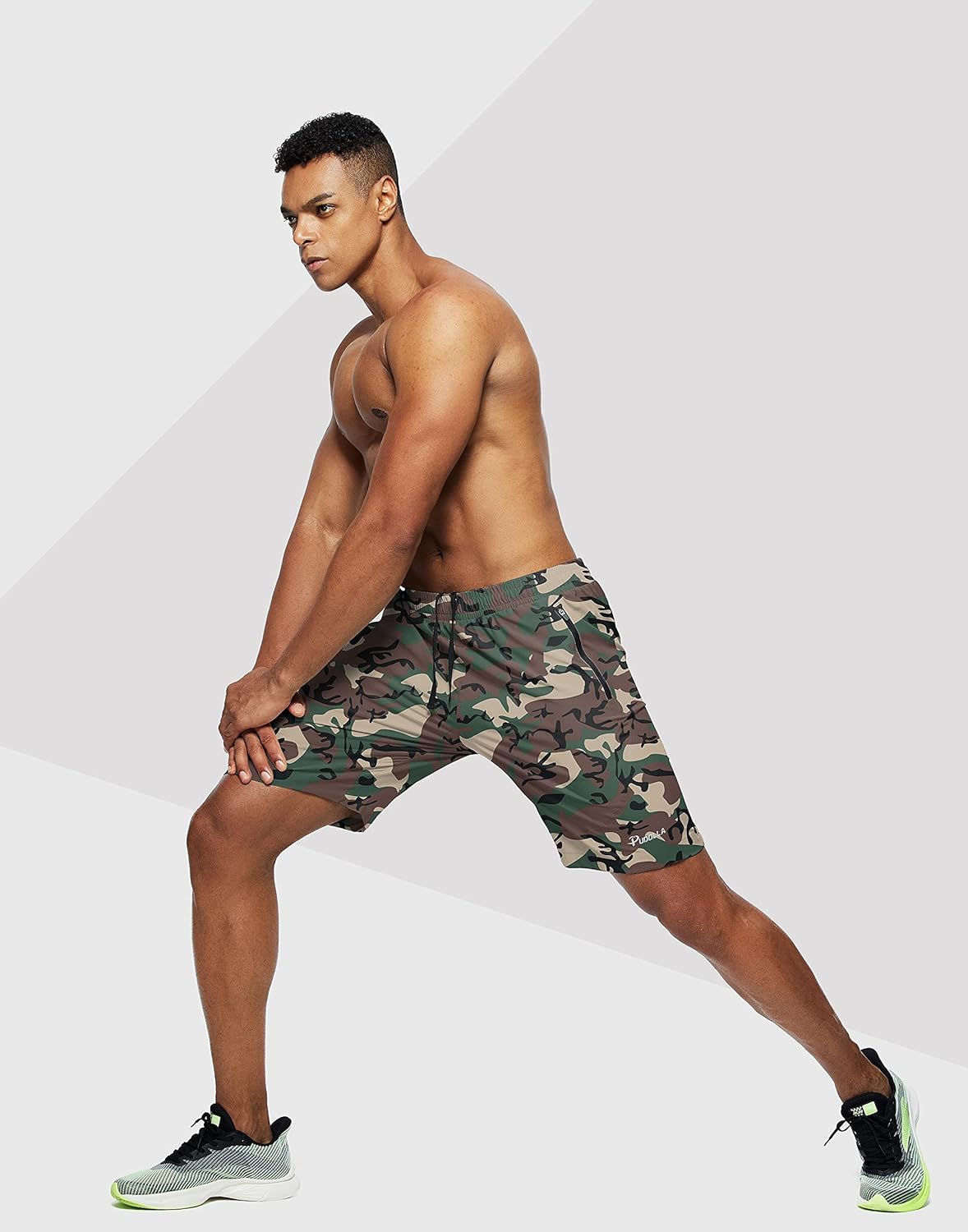Pudolla Men's Workout Running Shorts 7"/5"/9" Lightweight Gym Athletic Shorts for Men with Zipper Pockets - Image 4