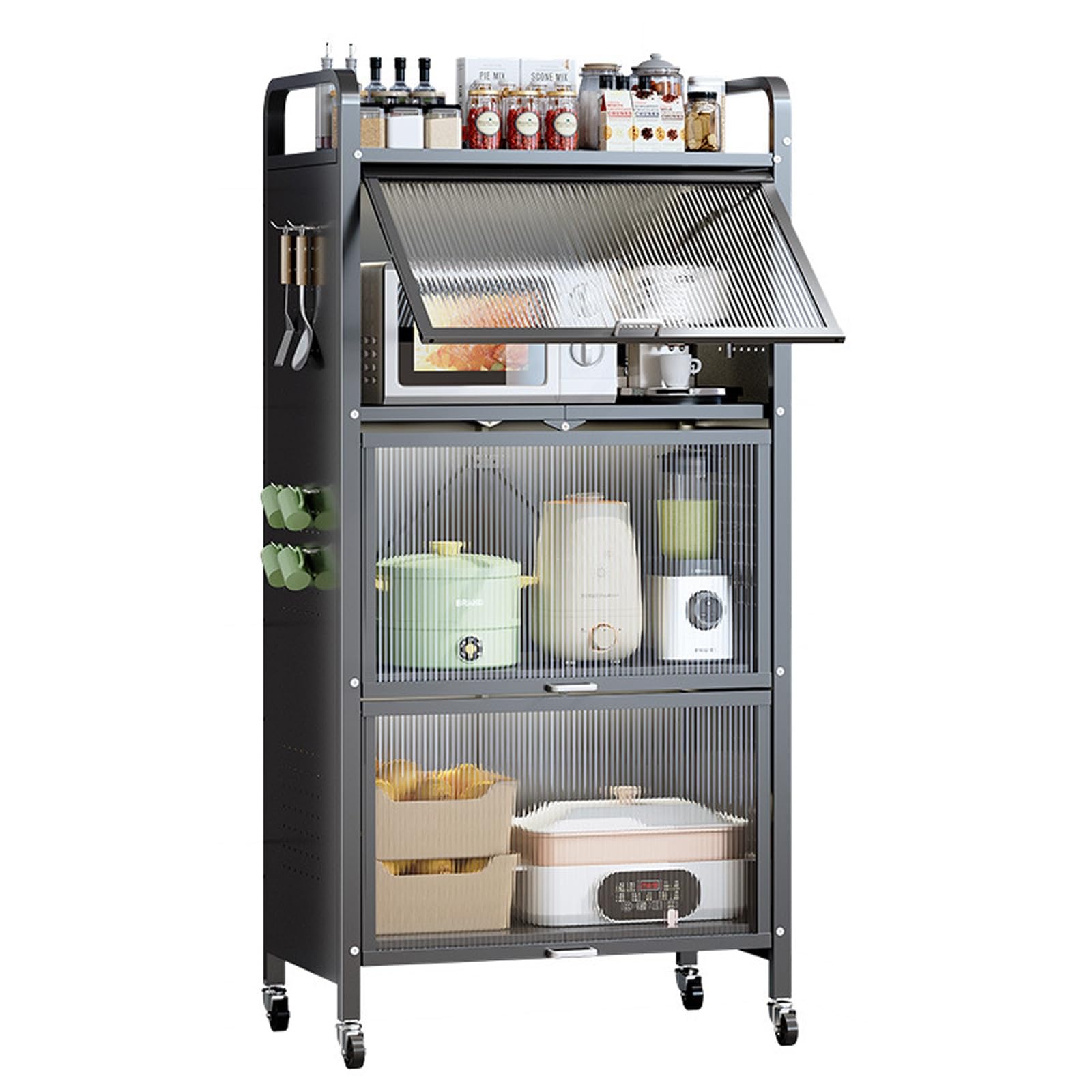 Étagère de rangement pliable pour micro-ondes, chariot mobile pour optimiser votre cuisine
