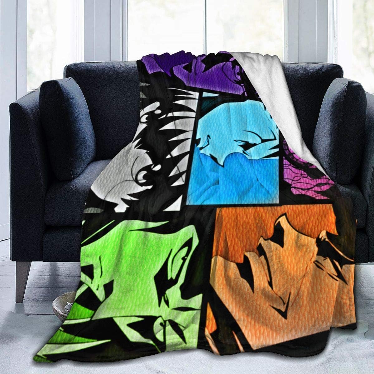 Hunter X Hunter Killua Zoldyck Blanket Super Soft Flannel Plush Fluffy Lightweight Warm Breathable Throw for Yoga Camping Picnic Cinema Travel Beach Home Decor Siza for Kids Adults 50"X40"