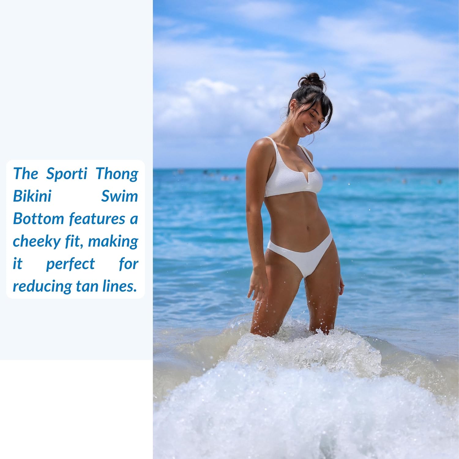 Sporti Women's Bikini Bottoms for Swimming, Surfing, Quick-Drying, Chlorine Proof, Printed Cheeky, Soft & Comfy Suit - Image 3