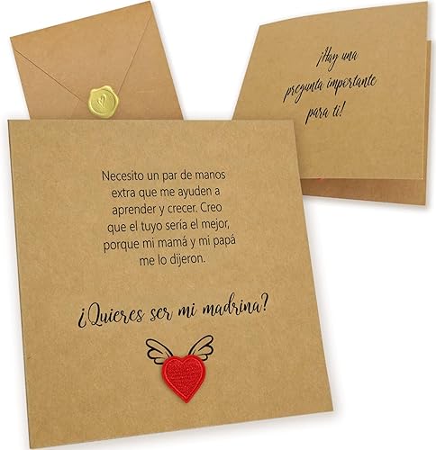 Miniatura 8 de Tarjeta de propuesta de madrina, regalo de propuesta de madrina, regalos de madrina de ahijada, tarjeta de solicitud de madrina para bautismo.