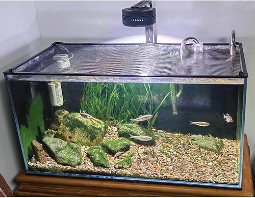 Miniatura 7 de Tapa magnética para acuario, tapa de pecera, cubierta de red antisalto, tapa de terrario de malla, campana de acuario (tamaño pequeño, tapa de