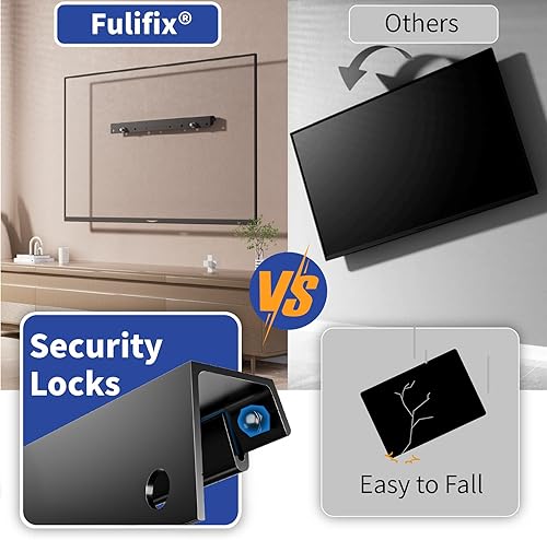 Miniatura 5 de Fulifix Paquete de 2 soportes de TV para paneles de yeso sin tachuelas para televisores de 22 a 55 pulgadas, soporte de pared de TV sin taladros de