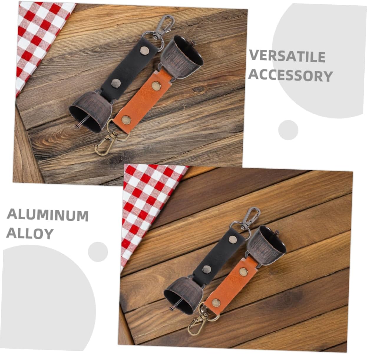 Generic 4pcs Outdoor Bear Bell Keychain Set Loud Warning Bells for Hiking Camping and Cycling and Stylish Cowbell Accessories for Pets and Outdoor Activities