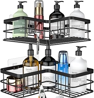 Yazoni Black Corner Shower Caddy  Adhesive Shower Organizer Corner  Bathroom Cor - Compare price