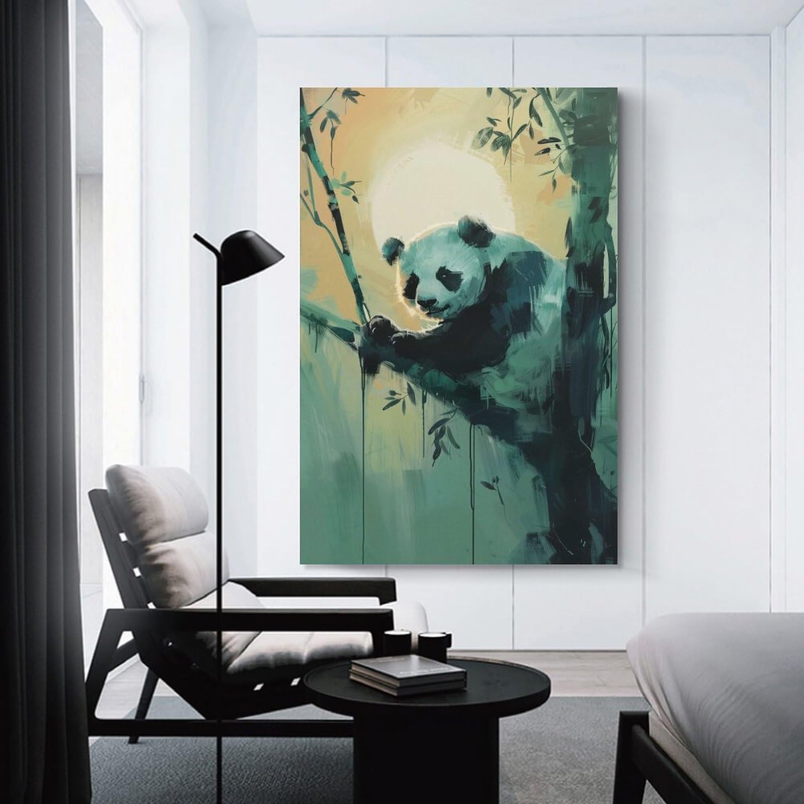 Junmoney Unframe-Style-6-1 Wall Picture Print Panda In The Bamboo, 16X24inch(40X60cm), For Wall Displays, Bedrooms Or Room Updates, Wall Decor Suited To Curated Displays