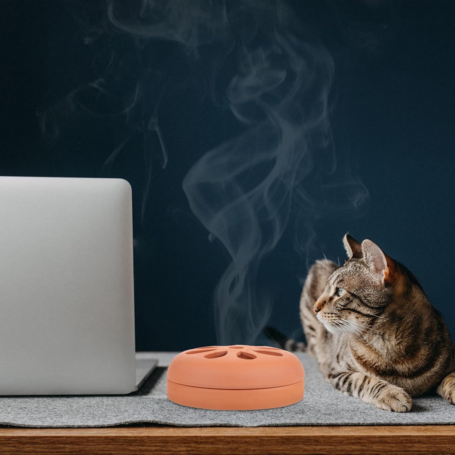 Terracotta Aromatherapy Burner with Vent Holes Portable Incense Holder for Home Patio Poolside Camping Hiking Fishing