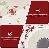 Vista 7 de Milisten 4 rollos de papel higiénico de Navidad, rollo de papel de servilleta de Navidad, papel de servilleta de Papá Noel, servilletas temáticas