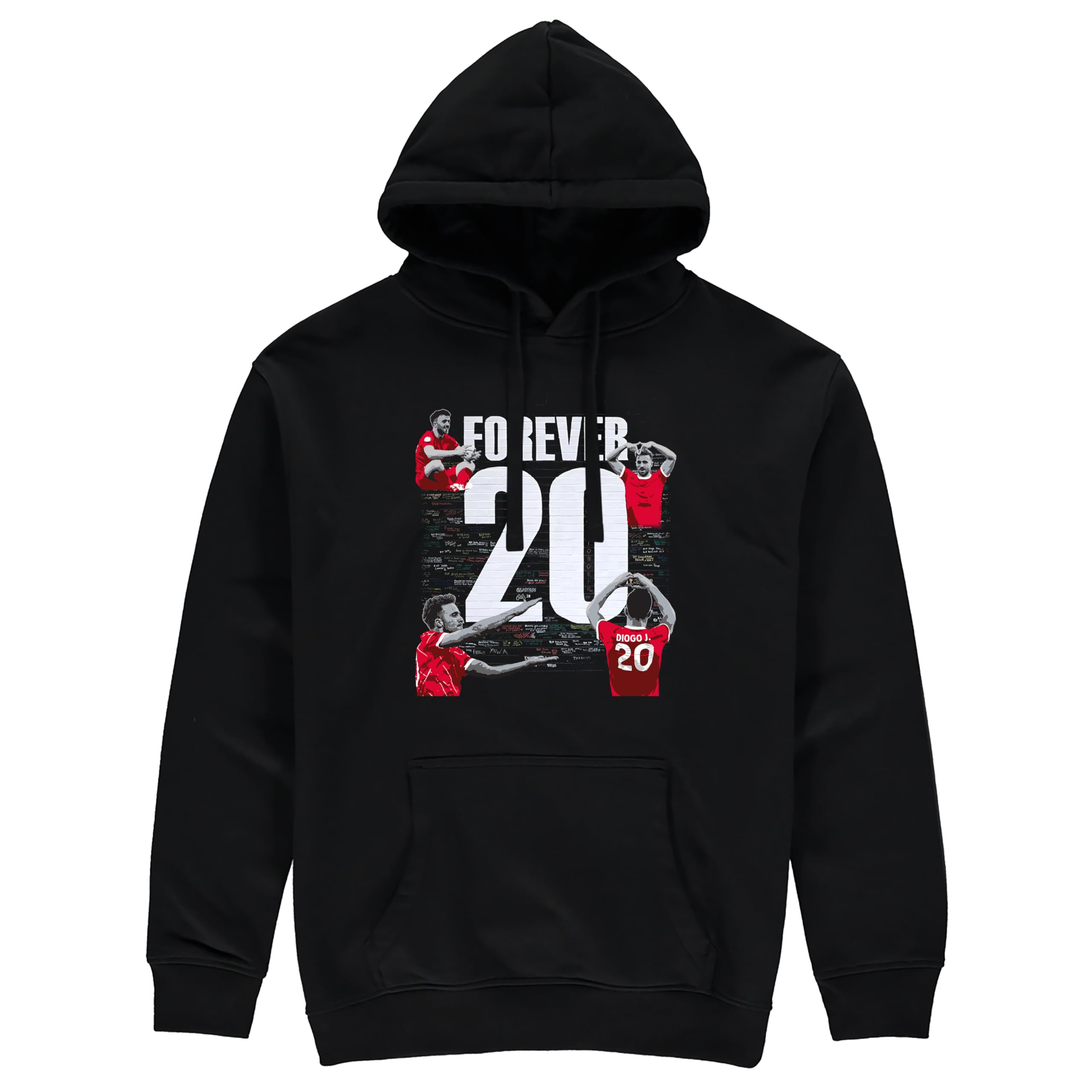 Partisan Liverpool Jota Forever 20 Hoodie - Adult Sizes - Black or Burgundy (UK, Alpha, L, Regular, Regular, Black)