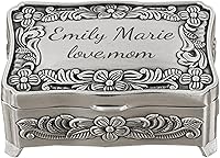 Cooayyaooc Personalized Vintage Metal Jewelry Keepsake Box - Custom Message Gift for Mom, Wife, Sister, 3.15x2.36x1.57"