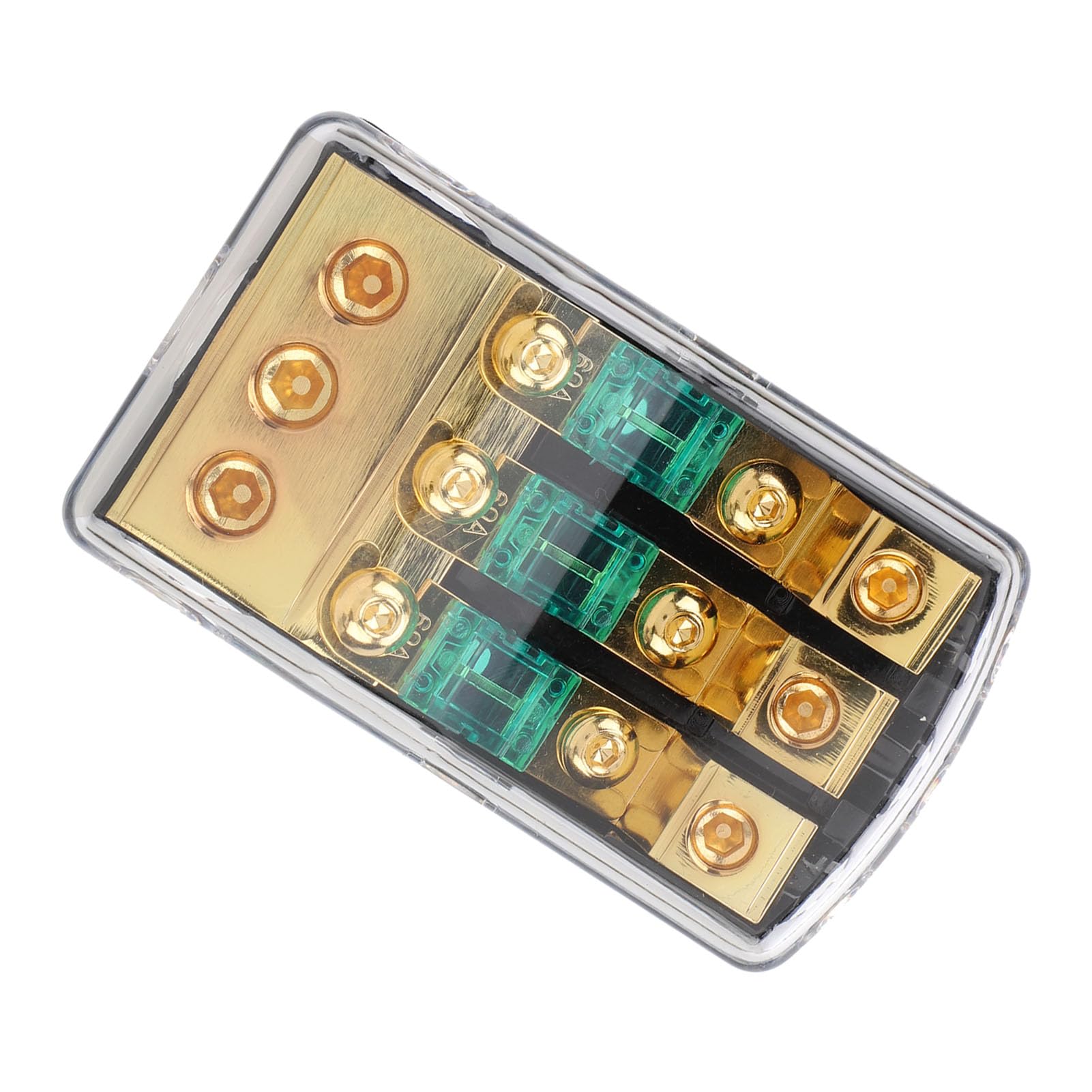 Mini ANL Sicherungshalter 0 2 4 Gauge in 4 6 8 Gauge Out 60 Amp Sicherungsverteilerblock für Auto LKW Boot Audio Stereo Verstärker (3-Wege)