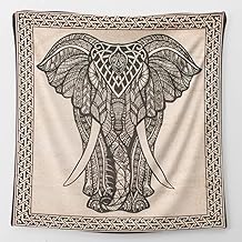 Kimbatex XXL Multi-Purpose Beach and Home Sarong, 210 x 240 cm, 100% Cotton, Ideal as Beach Sarong, Sofa Cover, Bed Cover, Tapestry, etc. (Elephant)