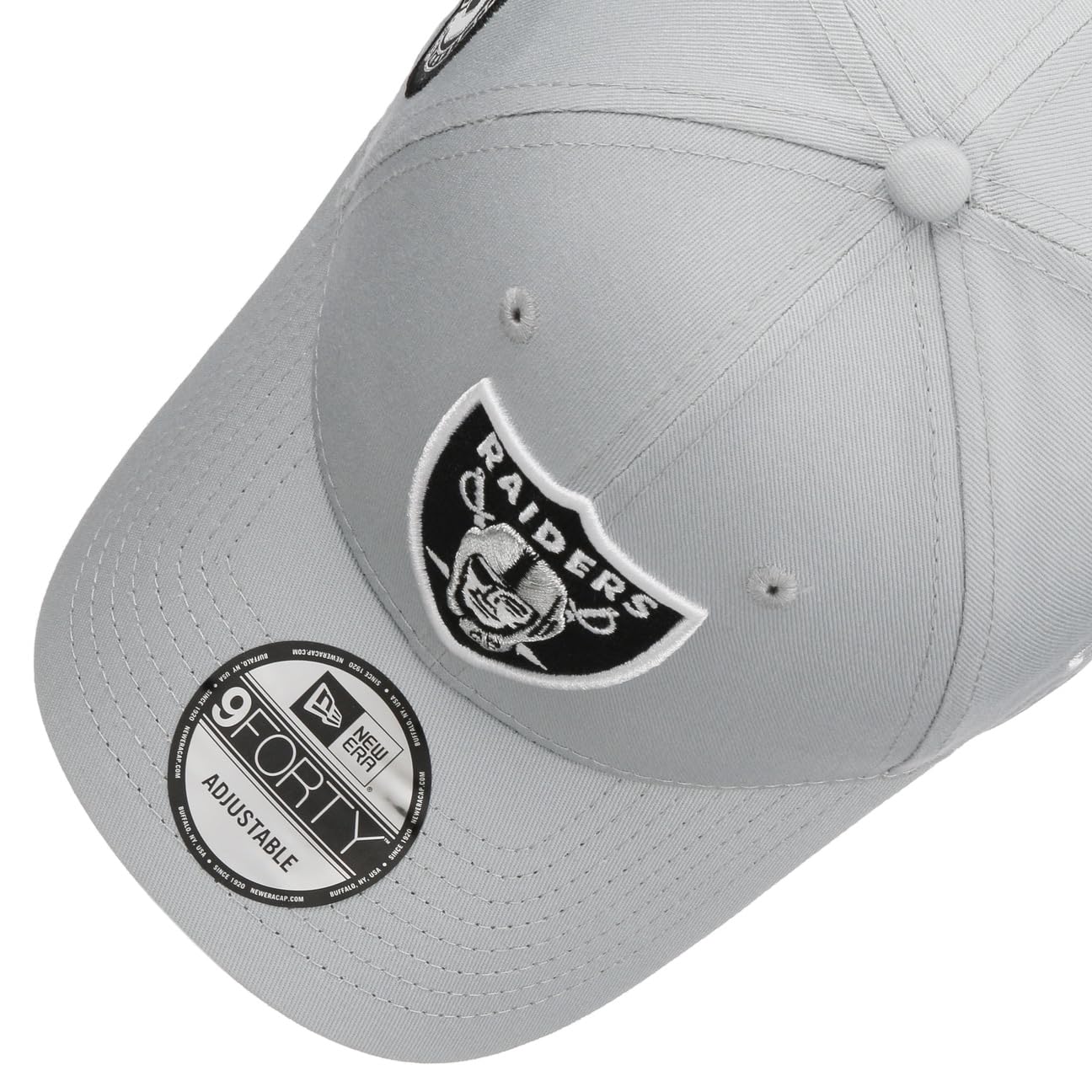 New Era Gorra 9Forty Side Patch RaidersEra Hombre - Curved Brim Cap de Beisbol NFL Hebilla Metal, con Visera Verano/Invierno Primavera Verano Otoño Invierno
