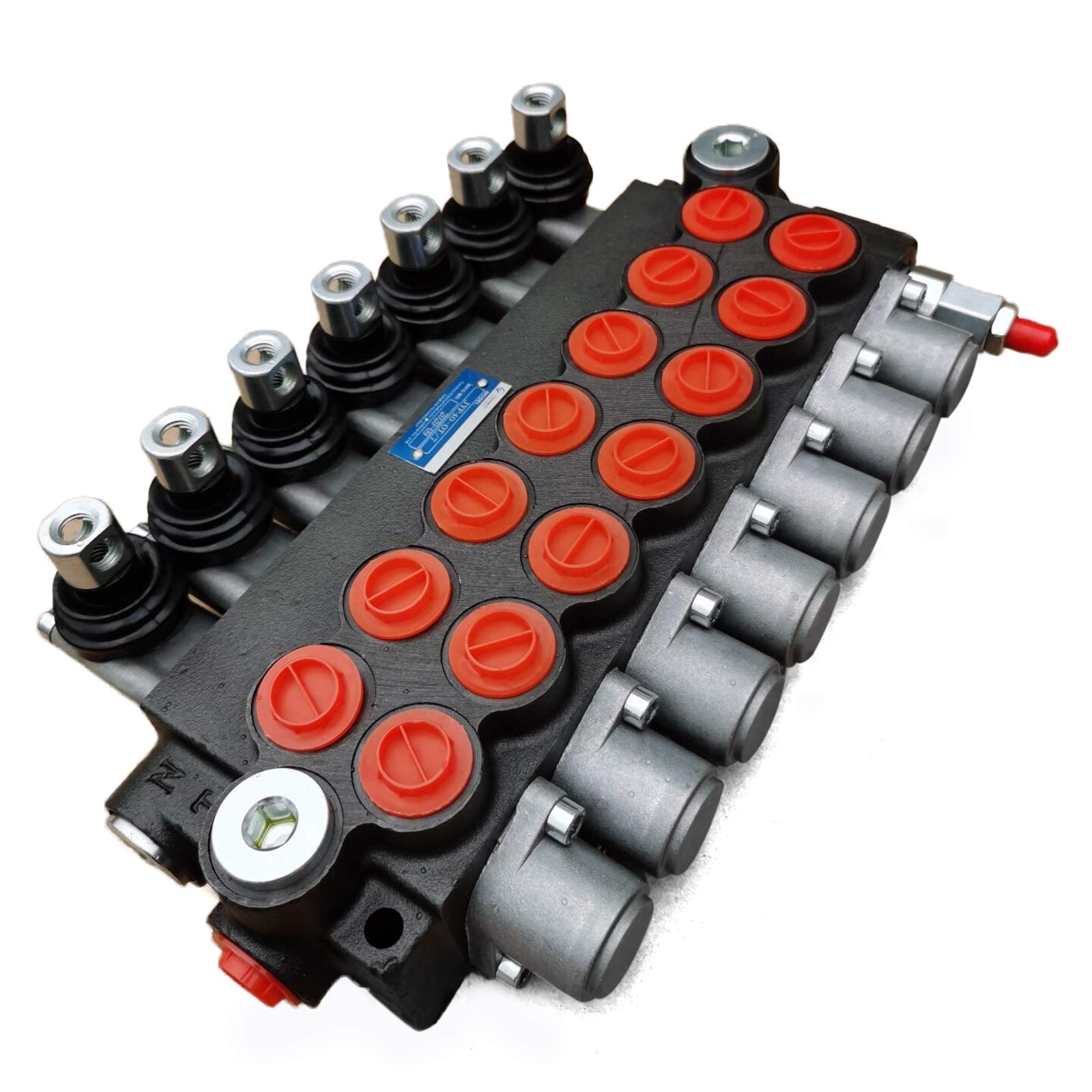 Valvola di controllo manuale idraulica, valvola idraulica, valvola di controllo manuale a doppia azione, 7 volte, 3600 PSI, 60 l/min, 13GPM + leva, per cilindri a doppia azione idraulici