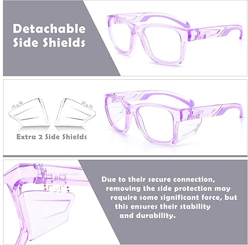 Miniatura 19 de UKNOW Safety Glasses - Anti Fog Lenses - Eye Protection with Side Shields - ANSI Z87.1 Protective Eyewear - UV Protection