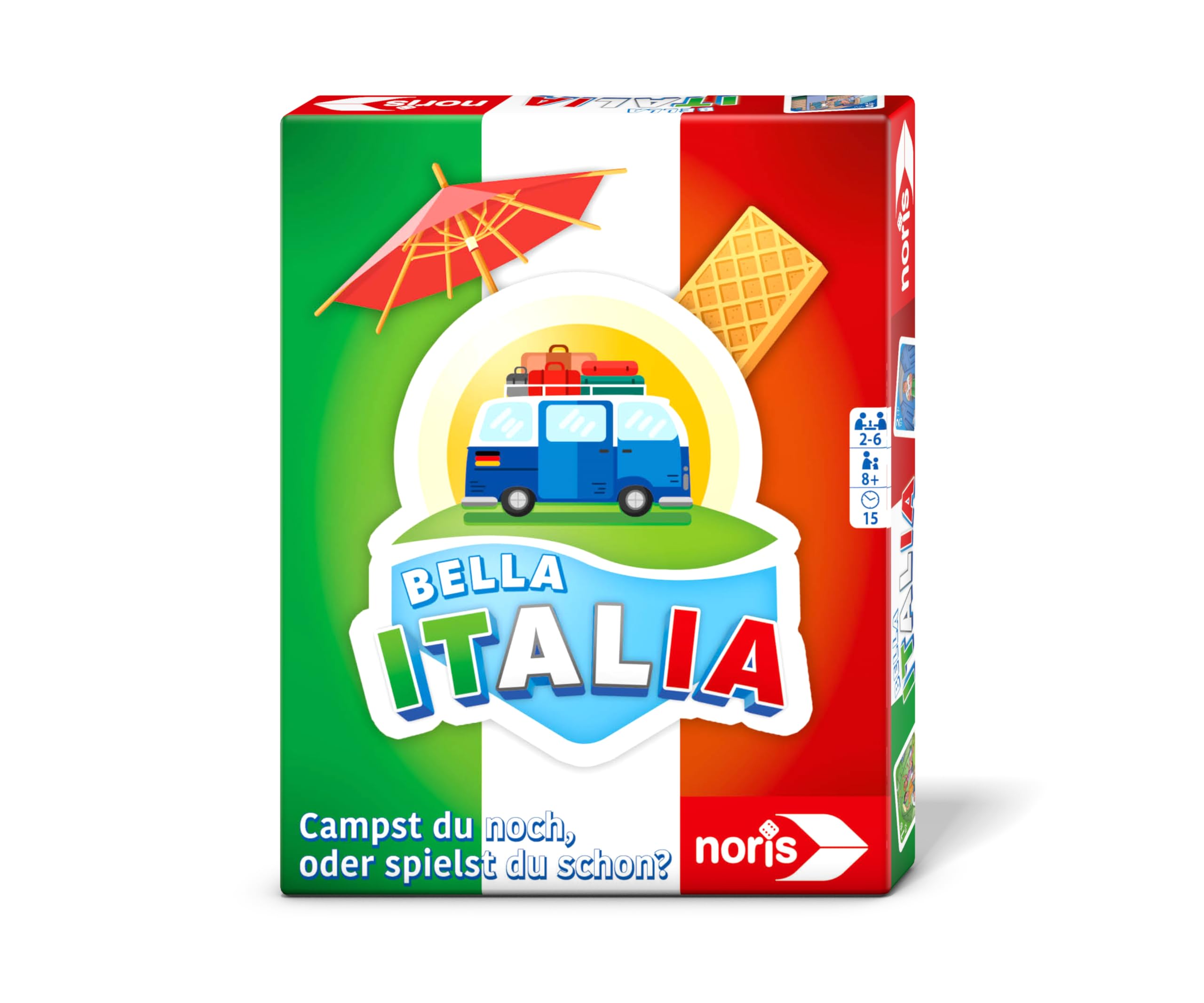 Noris Bella Italia 606262070 The Camping Game for 2 to 6 Players, from 8 Years