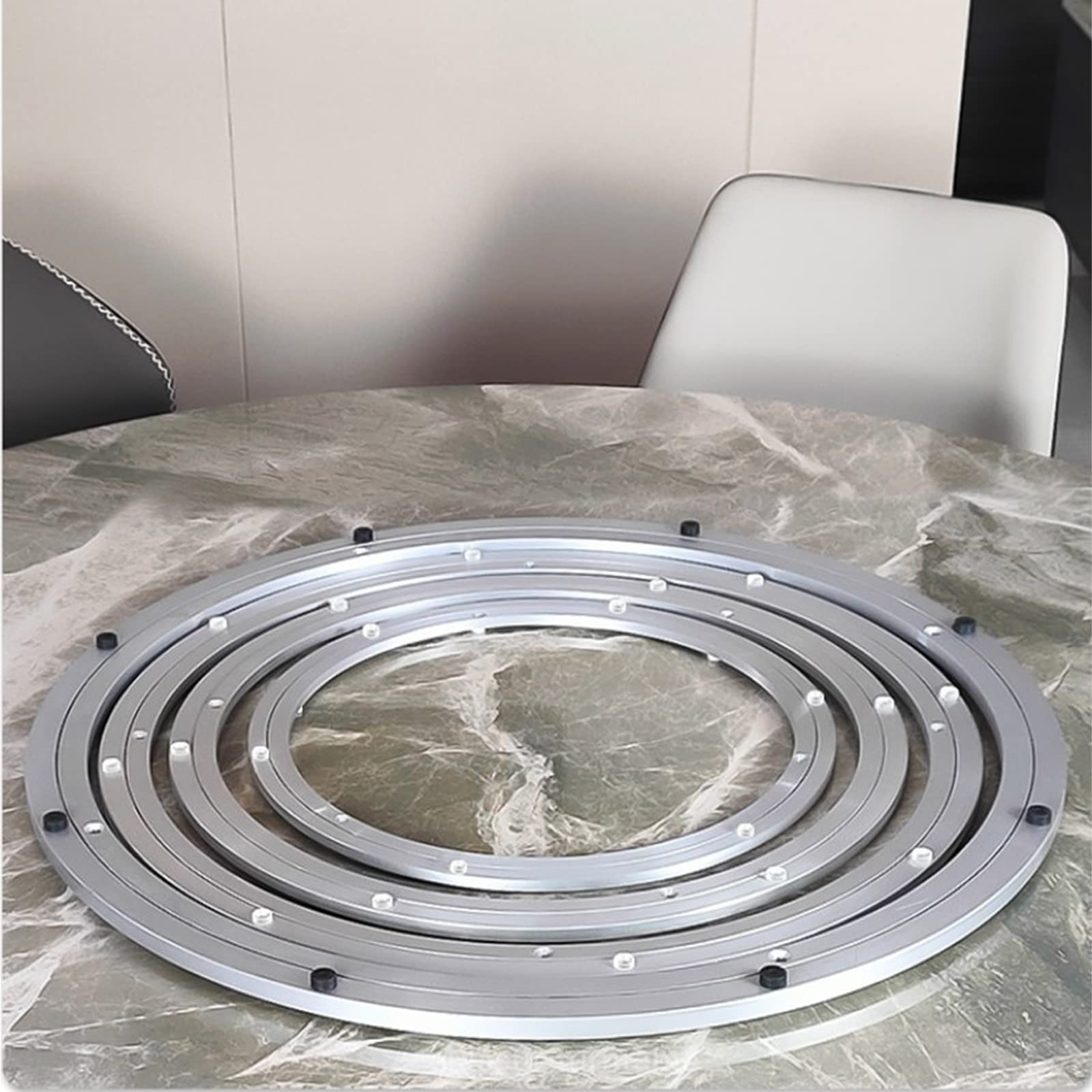 Roulement de Plaque Tournante En Alliage D'aluminium,Roulement de Table Lisse Ronde,360° Rotatif Plateaux Pivotante Lisse à Plateau Tournant,pour Table De Salle à Manger (500mm(20in))