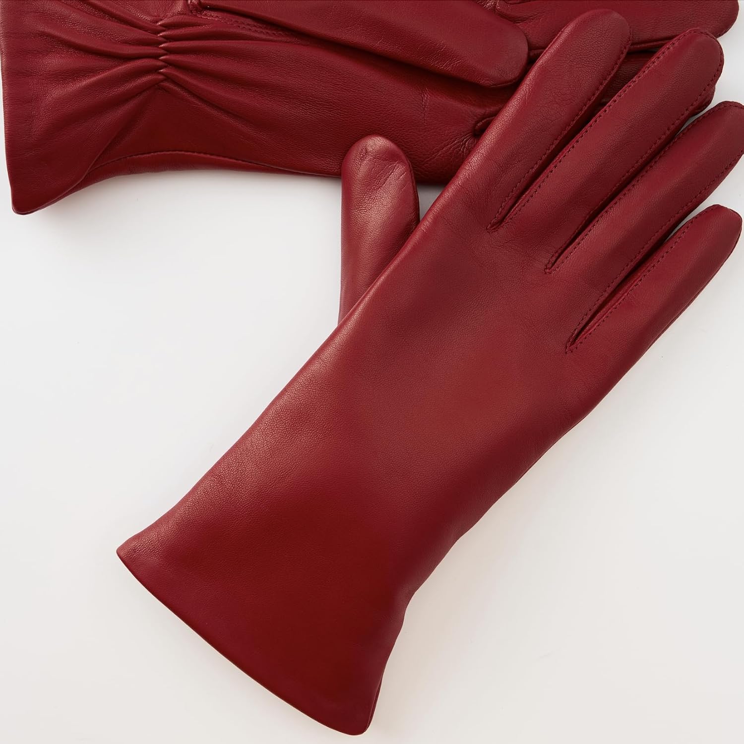Leather Gloves for Women,Lambskin Premium Wool Lined for Winter, Water-Resistant Driving Gloves - Image 7