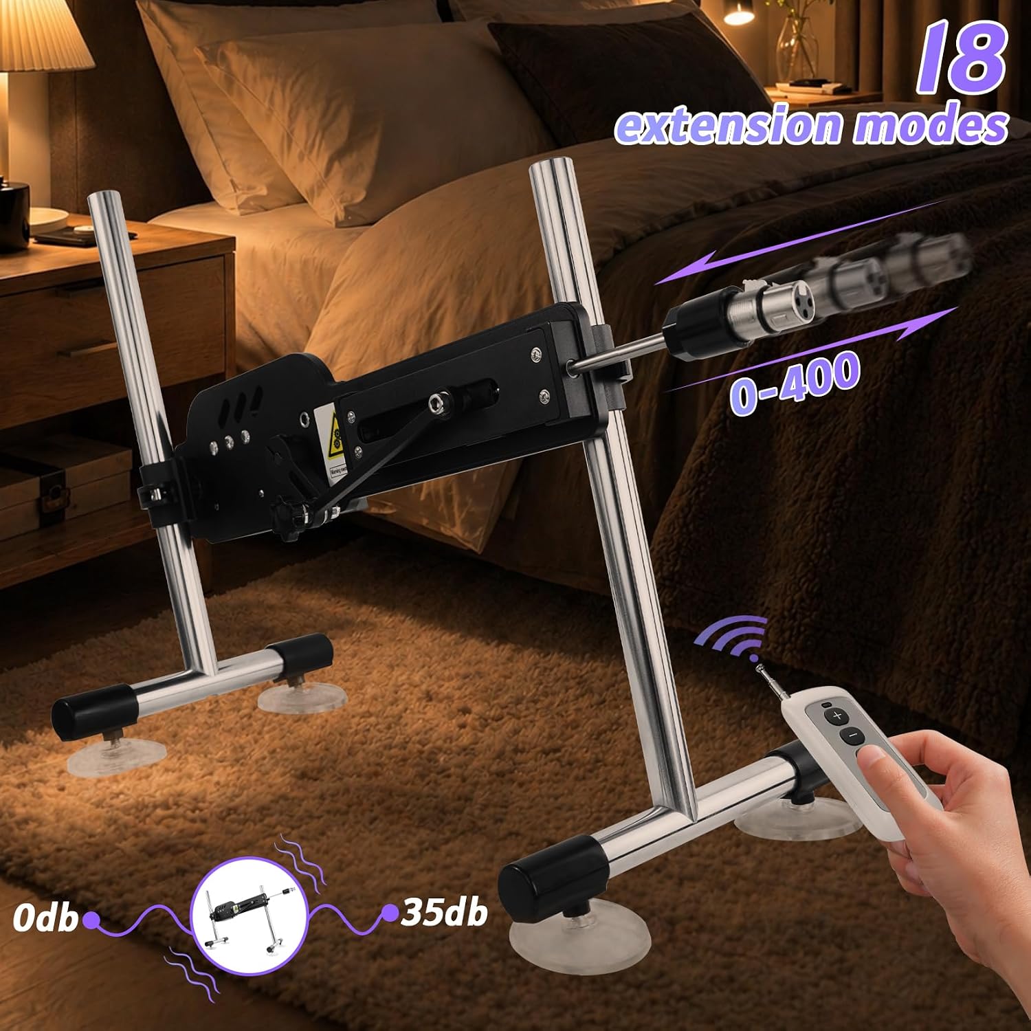 Sex Machine Thrusting Dildo Machine for Women, Automatic Thrusting Dildo Toys with Remote Controll, 3XLR Connector Attachments and Suction Cup Adapter, Women Sex Toy (Light Black)