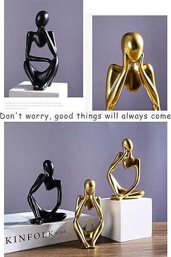 Miniatura 5 de CynynYxy Estatuas modernas de pensador para decoración del hogar, 3 piezas de escultura abstracta de resina para sentarse, decoración del hogar para