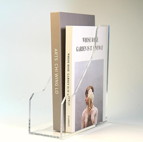 Soportes de archivos de acrílico para revistas, organización y almacenamiento de aula, clasificador de archivos de sujetalibros transparente,