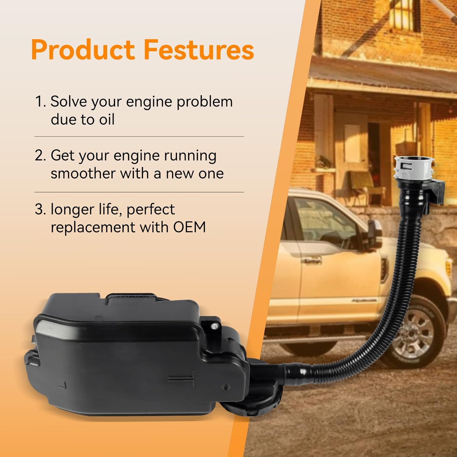 DC3Z6A785C Ford Oil Separator PCV Valve 6.7L Powerstroke Diesel PCV CCV Oil Separator Assembly 2011-2016 Ford F250 F350 F450 F550 Super Duty Vent Valve Engine Crankcase